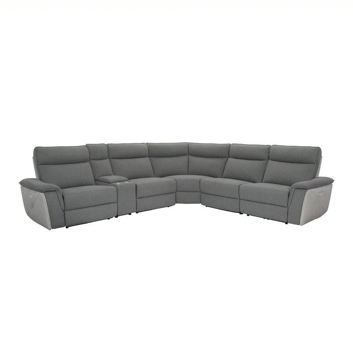 8259DG6SCPWH - (6)6-Piece Modular Power Reclining Sectional with Power Headrests