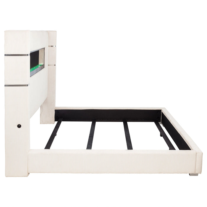 Tisdall Wingback Bed with Flame Visualizer