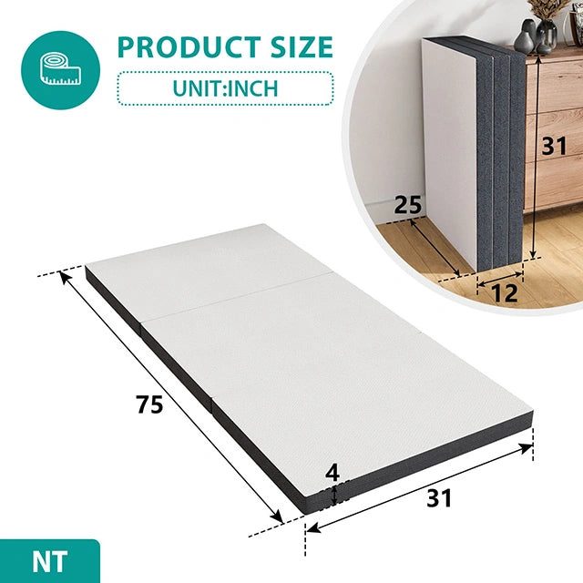 Hollyhock 4" Tri-Fold Memory Foam Topper