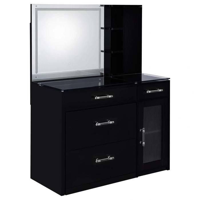Flora Makeup Vanity Table with LED Mirror and Stool Set