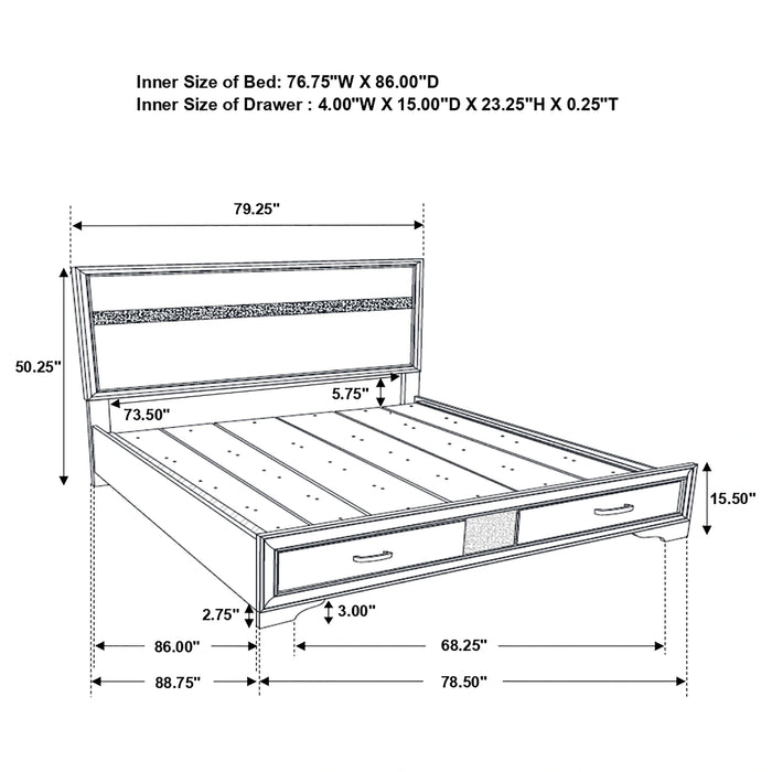 Miranda Panel Platform Storage Bed