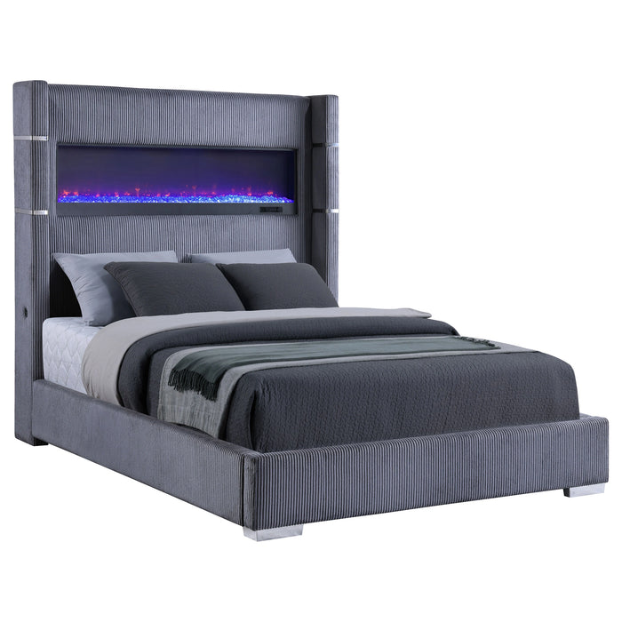 Tisdall Wingback Bed with Flame Visualizer