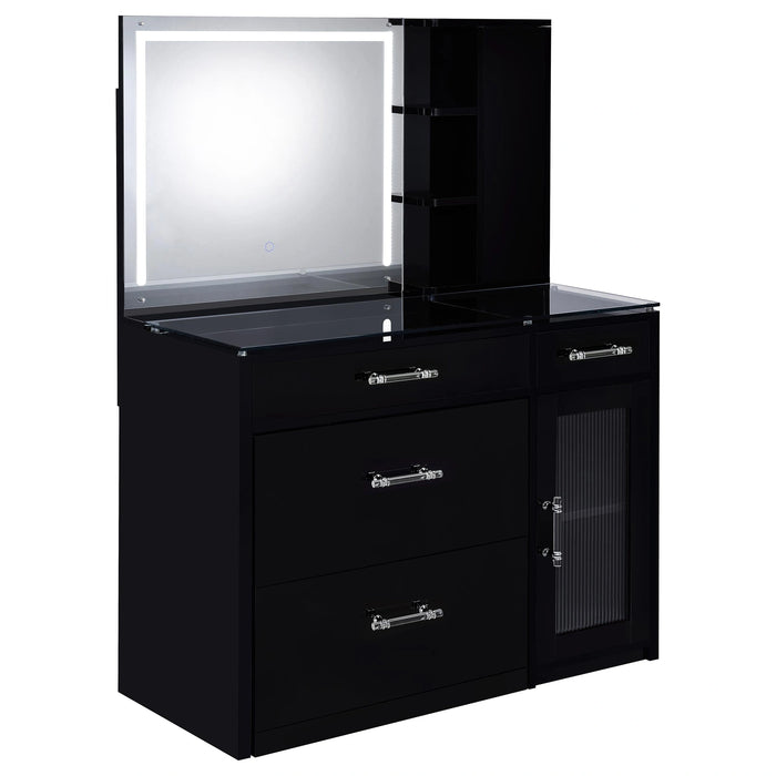 Flora Makeup Vanity Table with LED Mirror and Stool Set