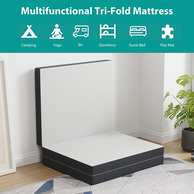Hollyhock 4" Tri-Fold Memory Foam Topper