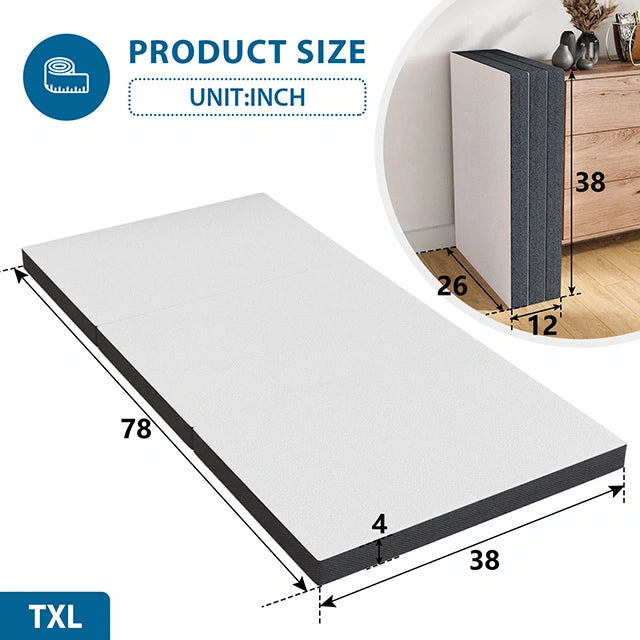 Hollyhock 4" Tri-Fold Memory Foam Topper