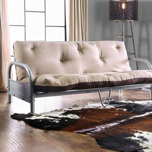Aksel Black/Red Futon Mattress, Black, Red & Gray