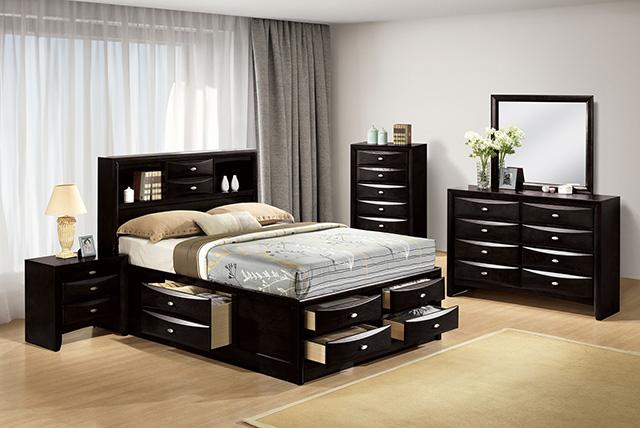 Zosimo Bed Black, Chrome, & Grey