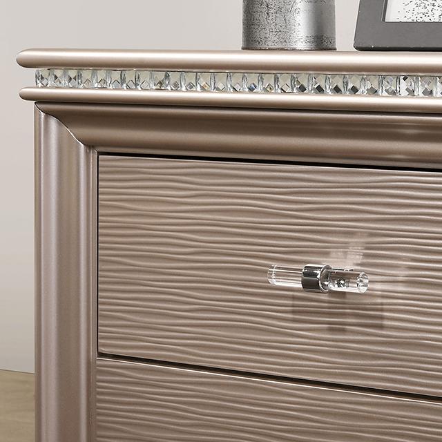 ALLIE Night Stand Beige & Rose Gold