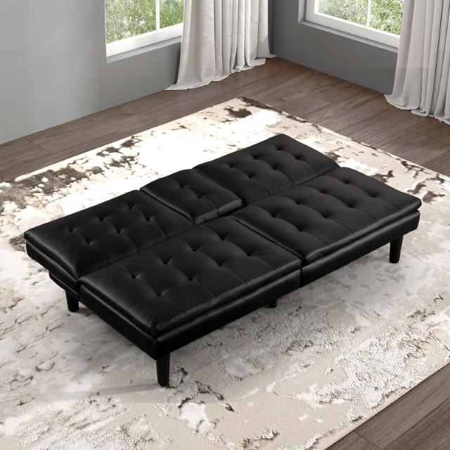 Eidsberg Futon Sofa Bed Orange, Grey, Brown, & Black