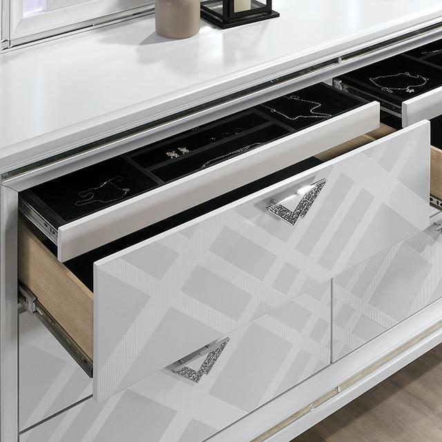 Emmeline Bed Silver & White