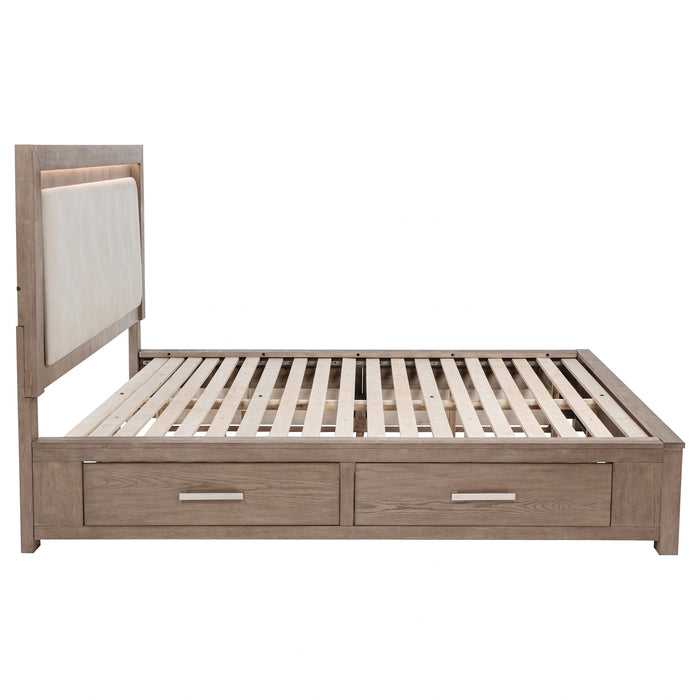 Kenora Panel Platform Storage Bed with LED Lighting