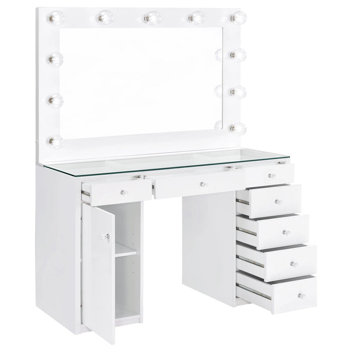 Acena Makeup Vanity Table with LED Mirror Set