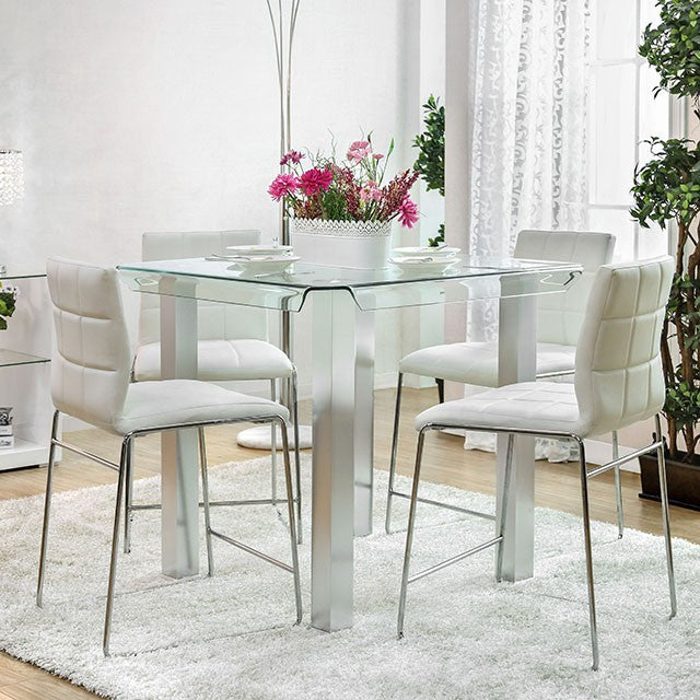 Richfield 5 Pc Counter Ht Table Set Silver