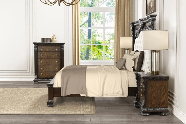Promenade Bed Dark Brown & White