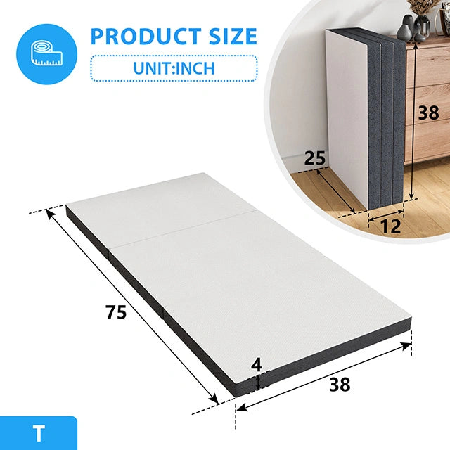 Hollyhock 4" Tri-Fold Memory Foam Topper