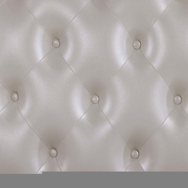 Ventresca E.King & Queen Bed White & Chrome