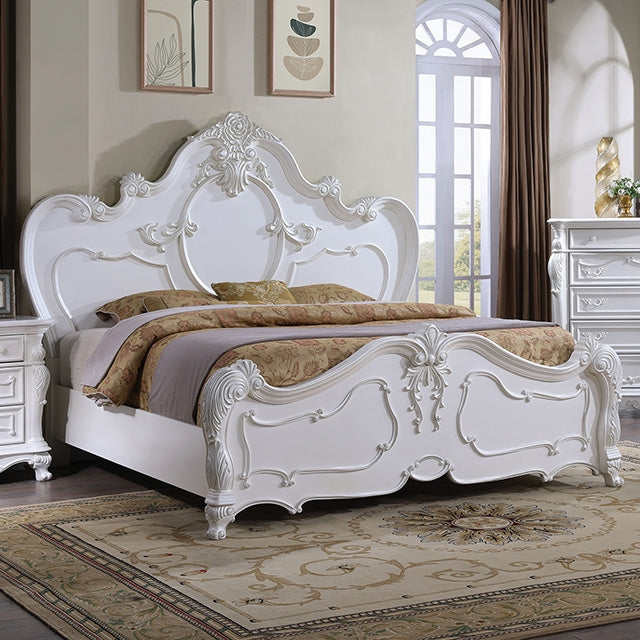 Roselli Bed Chrome & White